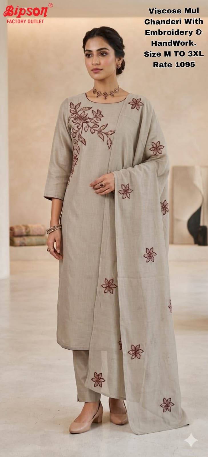 Mul Chanderi By BIPSON Stylish Beautiful Colourful Pure Mul Chanderi Dresses At Wholesale Price
